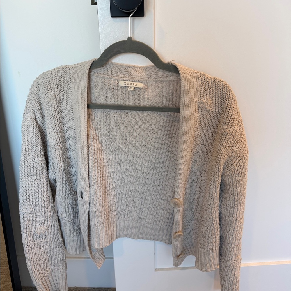 Z Supply Women's Beige Knit Cardigan